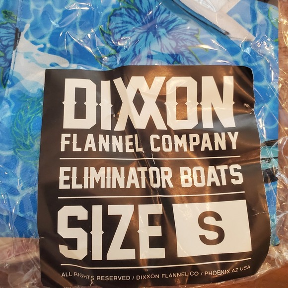 DIXXON Flannel Co Eliminator Boats Party Shirt Mens Small Blue‎ Button Up Cruise - Picture 9 of 13